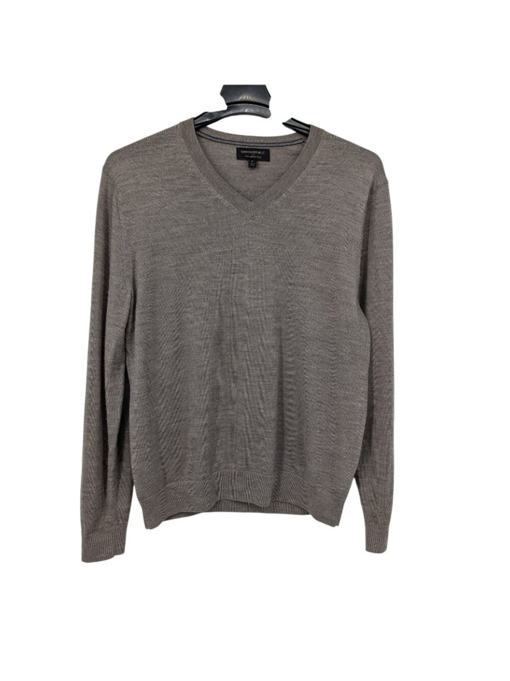 Banana Republic Merino Wool V Neck Sweater Minimalist Neutral Office Men Large